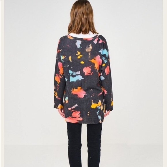 BRODIE SUPERNOVA OVERSIZED CARDIGAN IN ORGANIC WHITE/SUPER NOVA PRINT - Picture 4 of 9